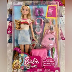 Barbie Travel Set with Pink Suitcase and Accessories